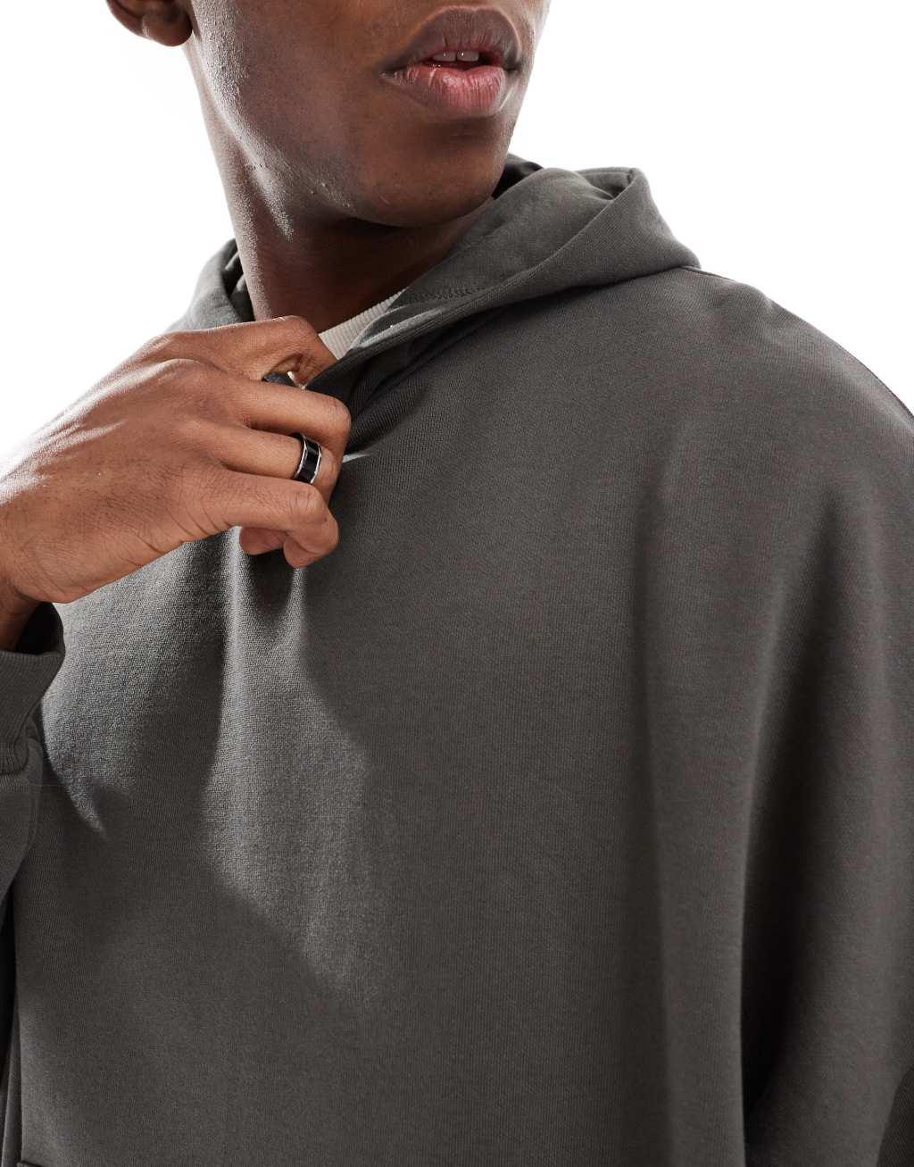 ASOS DESIGN essential extreme oversized hoodie in khaki Product Image