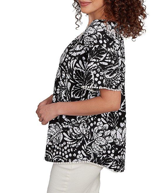 Ruby Rd. Paisley Lace Scoop Neck Short Sleeve Top Product Image