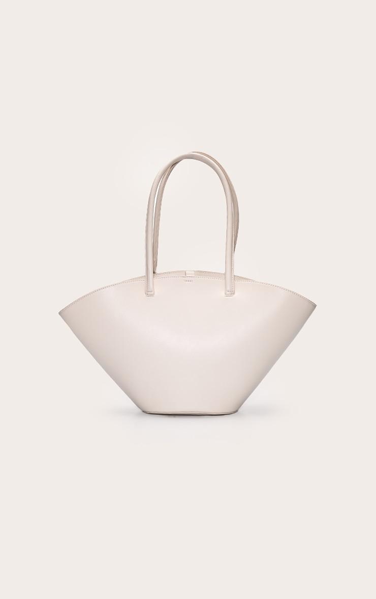 Cream PU Bucket Tote Bag Product Image