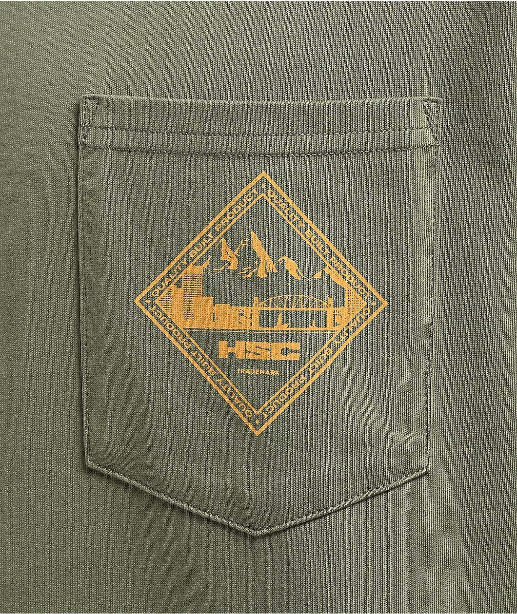 Herschel Supply Co. Skyline Olive Green Pocket T-Shirt Product Image