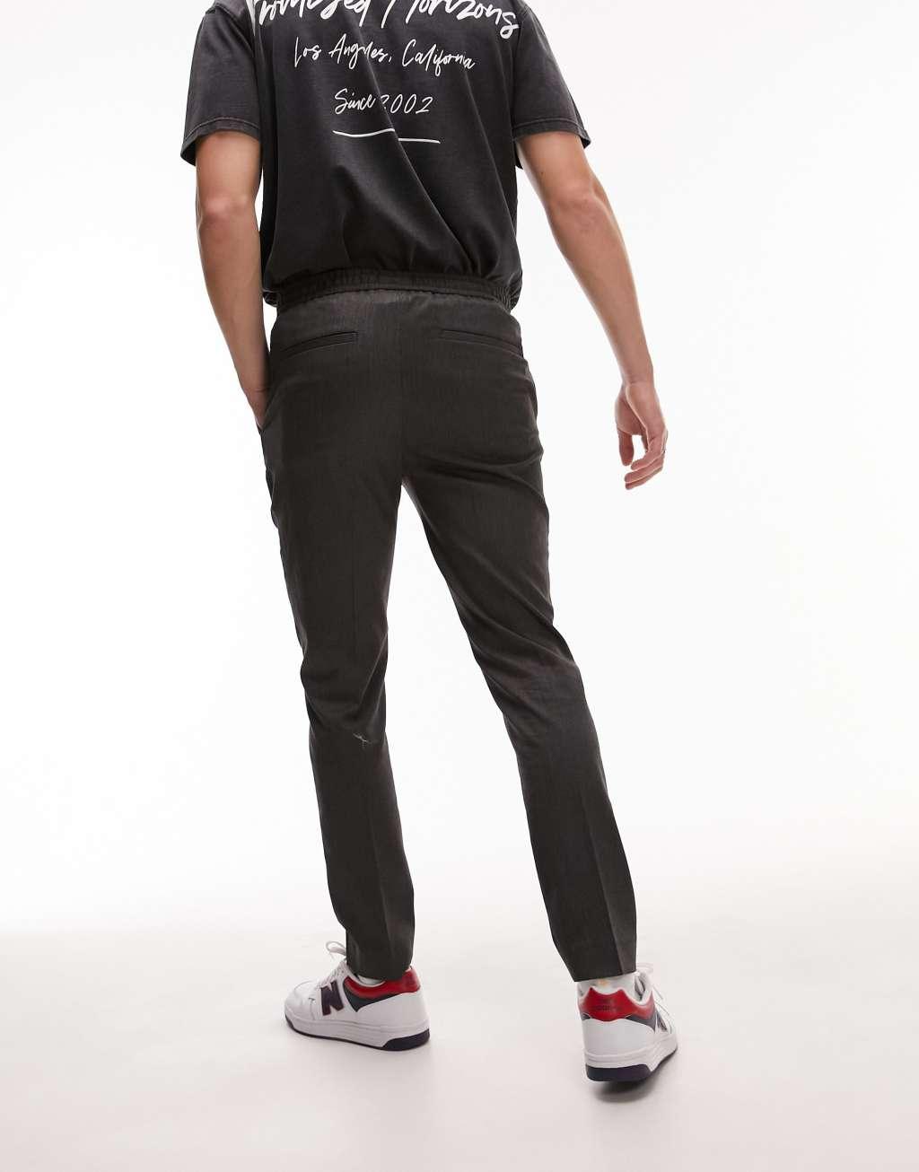 Topman skinny smart pants with elasticated waistband Product Image