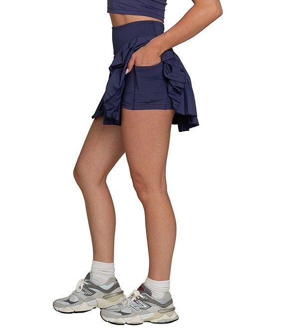 GOLD HINGE 15#double; Pleated High Waist Tennis Skirt Product Image