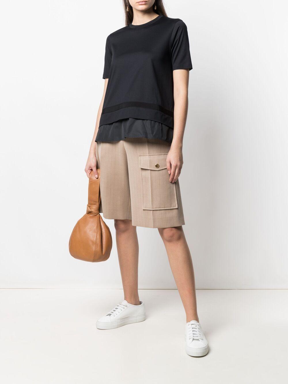 layered short-sleeve cotton top  Product Image