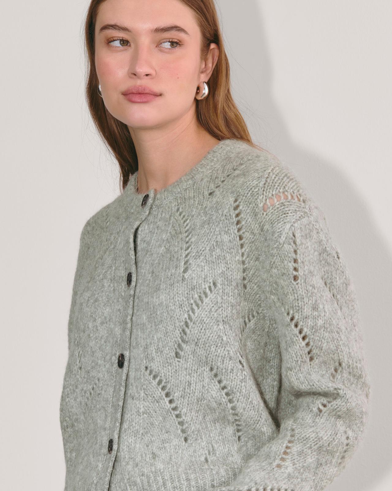 Womens Pointelle Cardigan in Cloud by Everlane Product Image