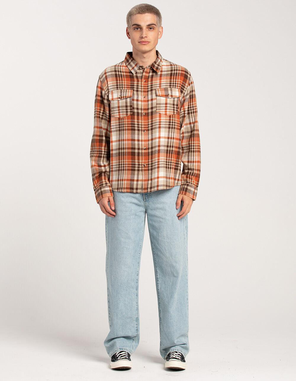 RSQ Mens Plaid Flannel - BRN/ORANGE Product Image