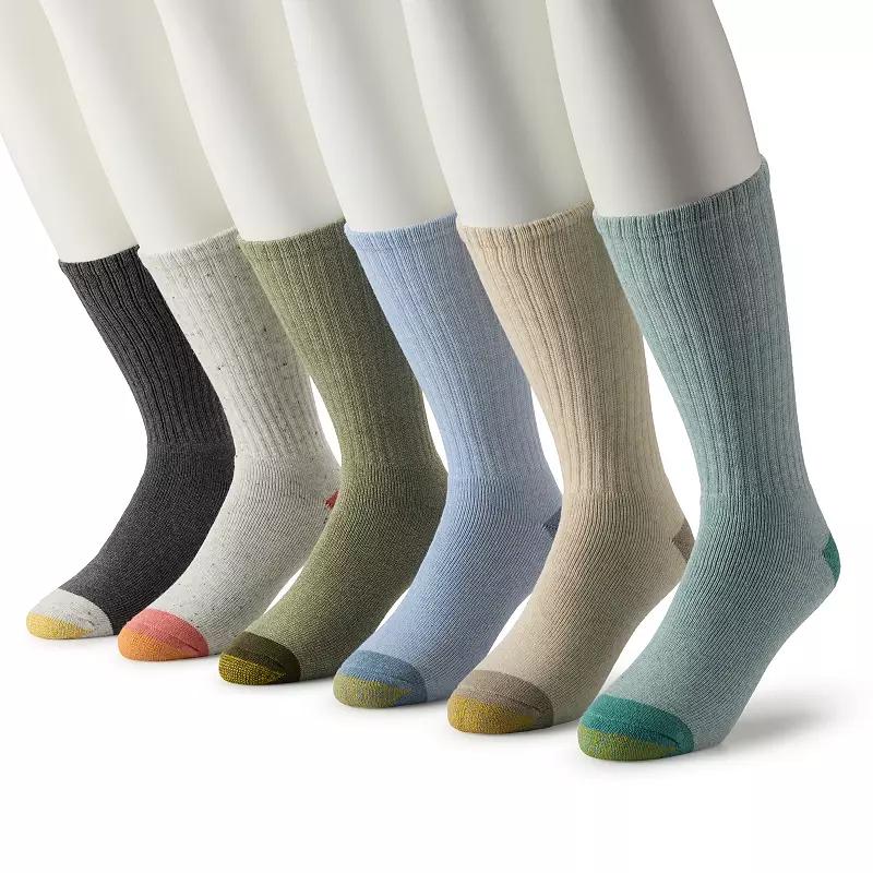 Men's GOLDTOE® 6-Pack Harrington Crew Socks,  Product Image