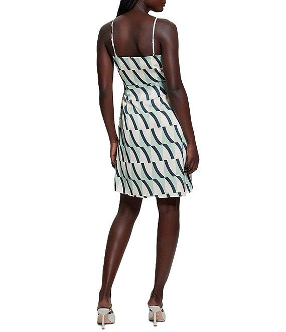 Guess Solona Printed Sleeveless Faux Wrap Dress Product Image