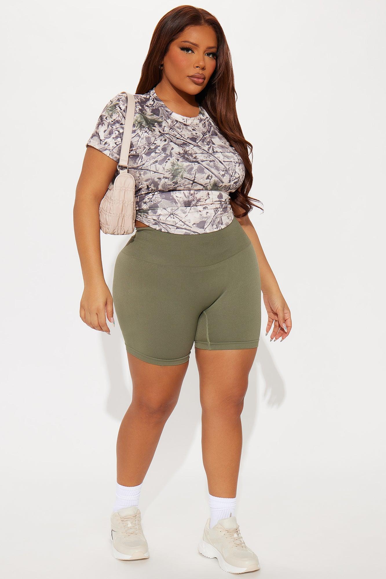 Mia Seamless Biker Short - Olive Female Product Image