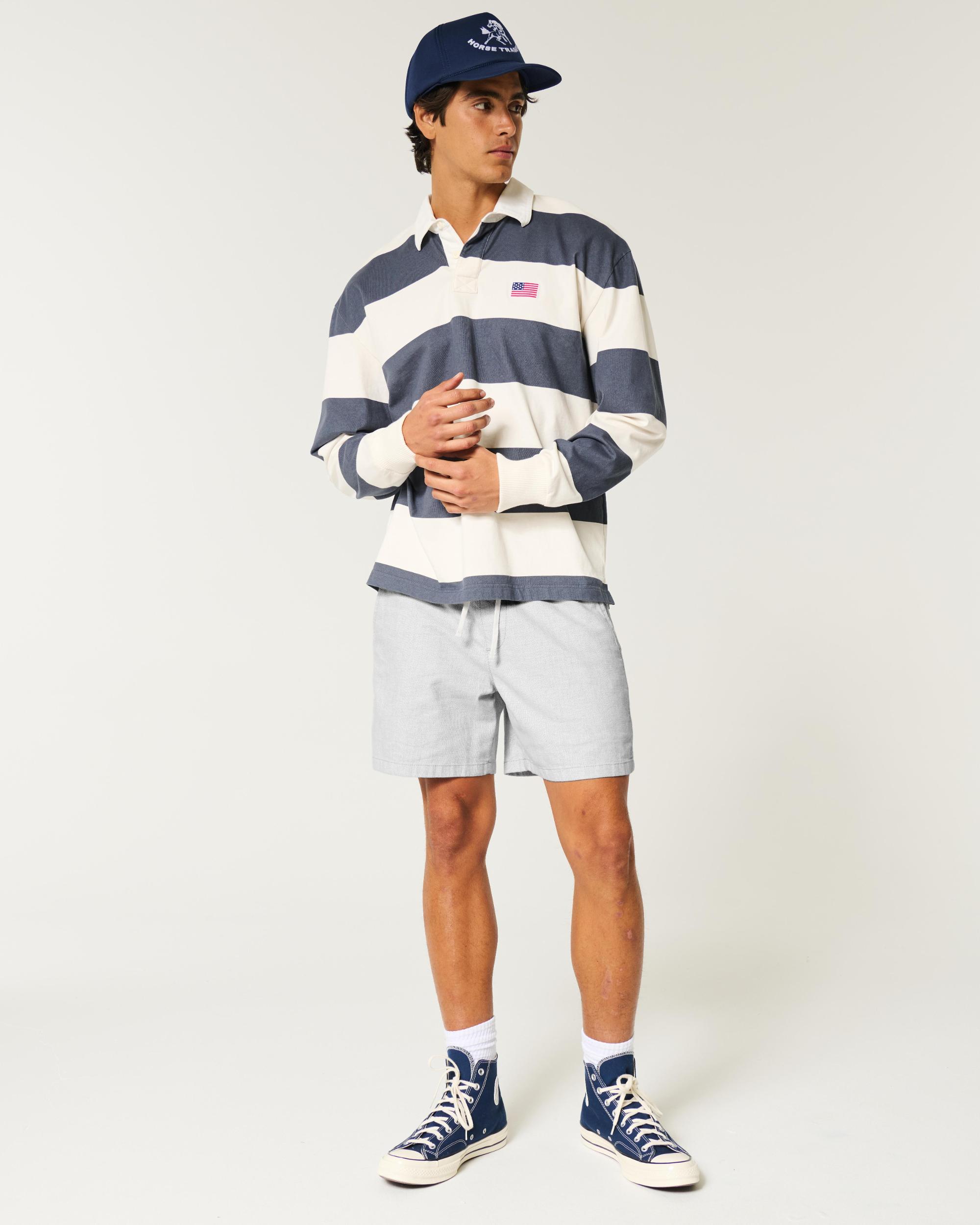 Mid-Thigh Twill Pull-On Shorts Product Image