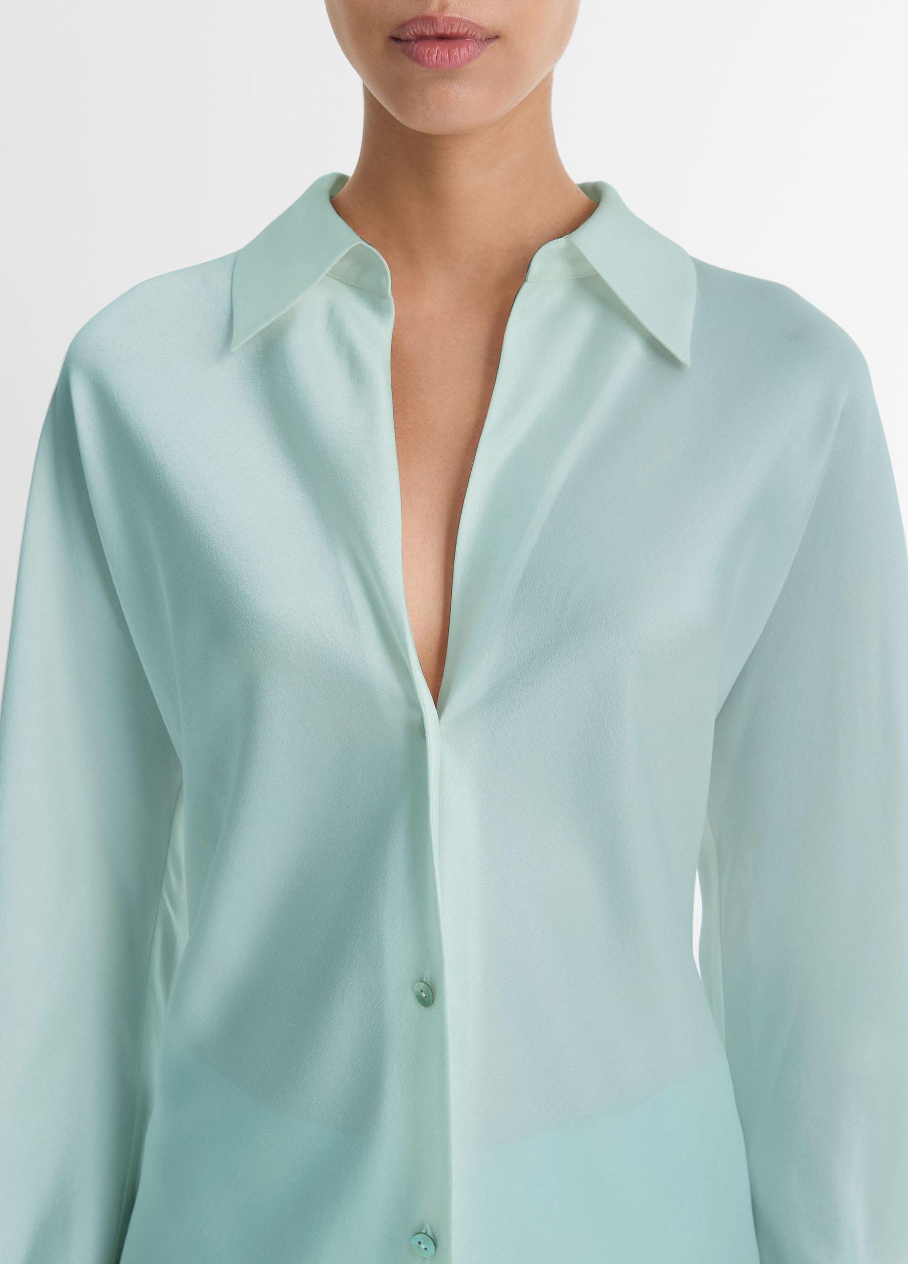 Silk Bias Long-Sleeve Blouse Product Image