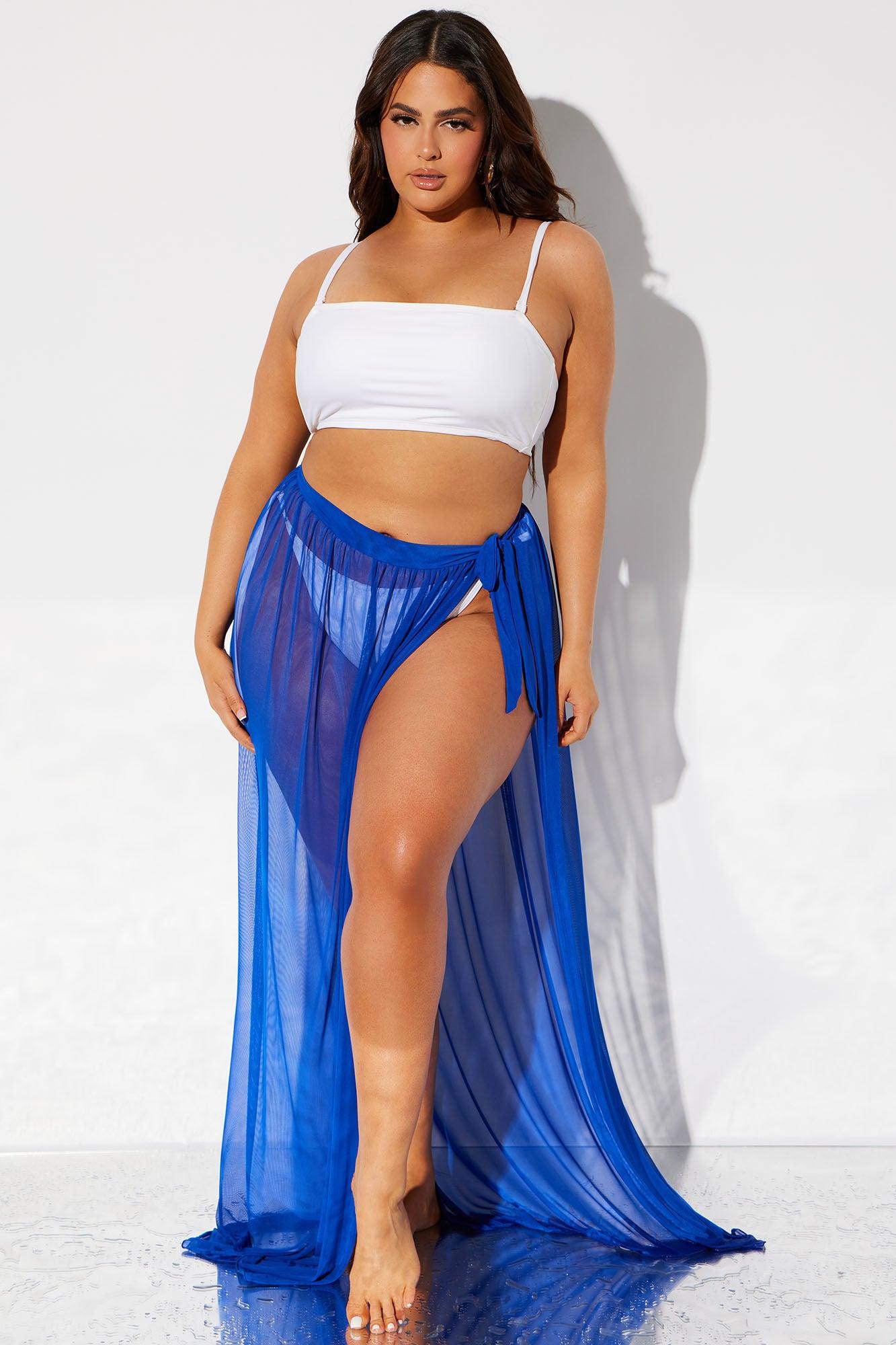 Maui Mesh Swim Tie Maxi Skirt - Royal Product Image