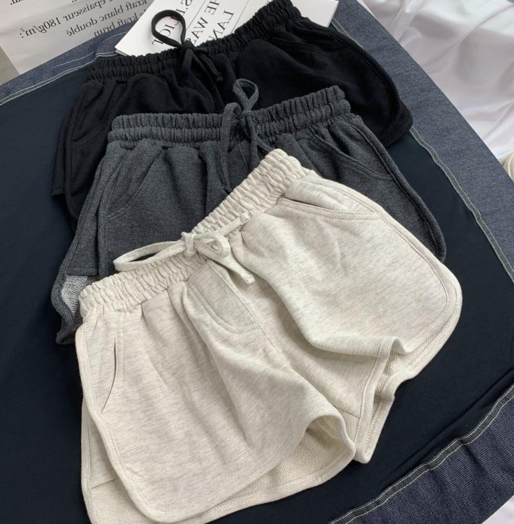 High Waist Plain Wide-Leg Shorts Product Image