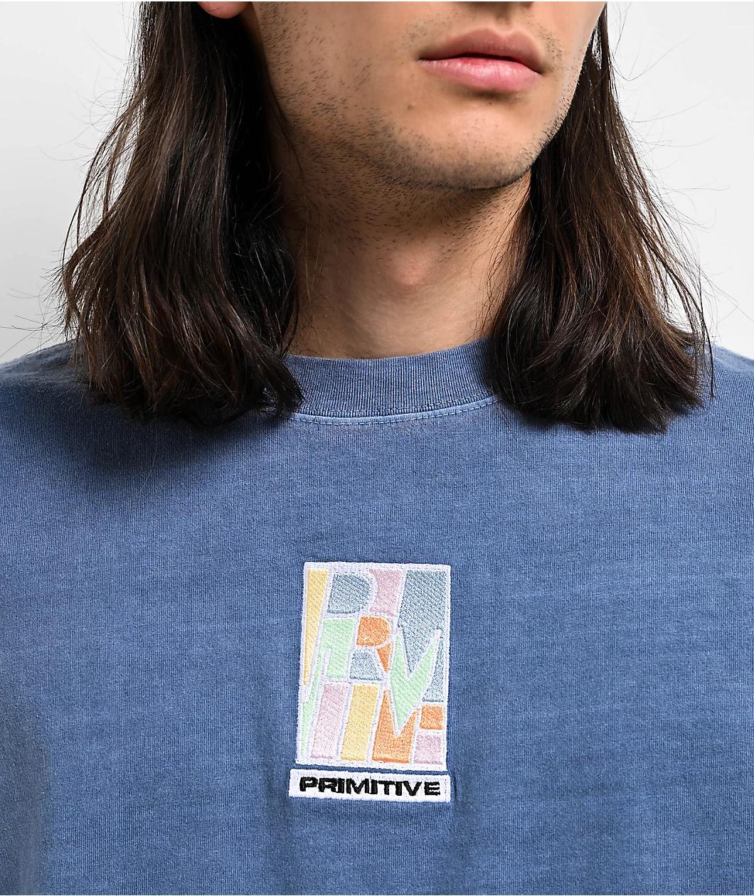 Primitive Block Blue Wash Heavyweight T-Shirt Product Image