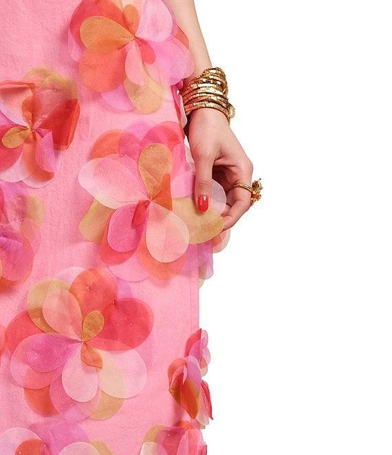 FRANCES VALENTINE Origami Organza Flower Scoop Neck Sleeveless Maxi Dress Product Image