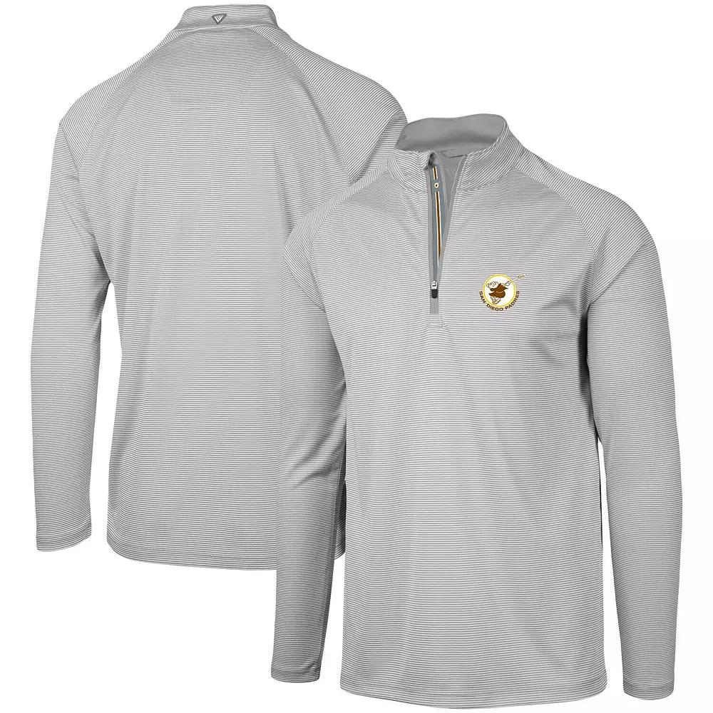 Men's Levelwear Gray San Diego Padres Orion Historic Logo Raglan Quarter-Zip Jacket,  Product Image