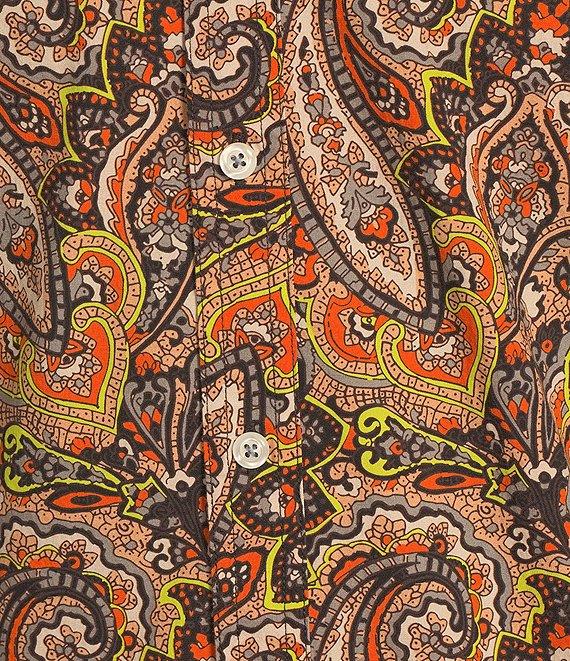 Cremieux Big & Tall Premium Denim Large Print Paisley Stretch Short Sleeve Woven Shirt Product Image