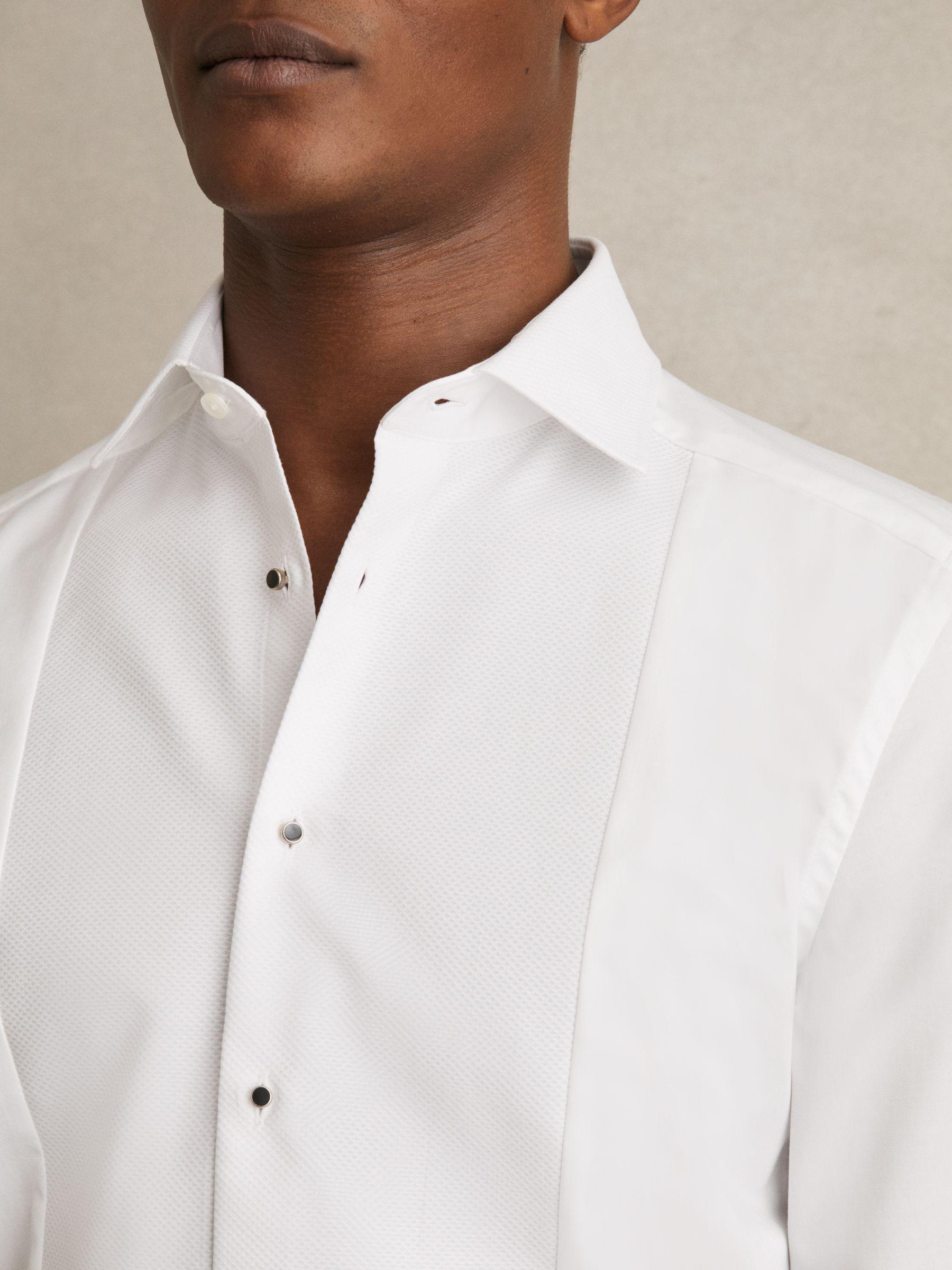 Cotton Marcella Tuxedo Shirt Regular-Fit in White Product Image