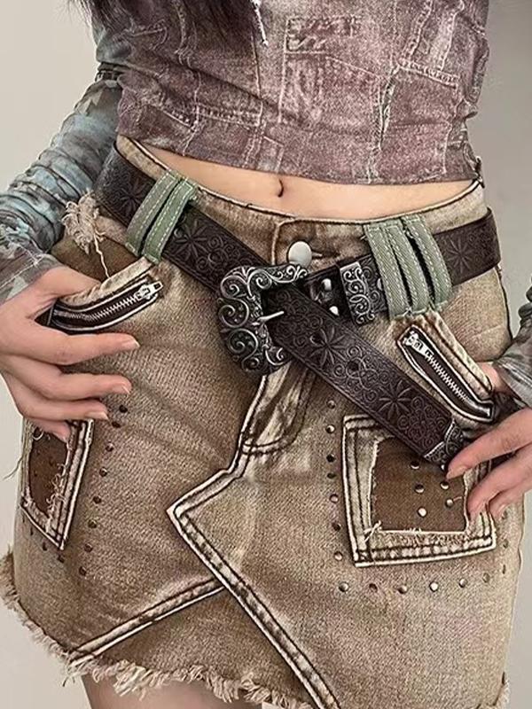 Designed Hot Button Beads Mini Skirt Product Image