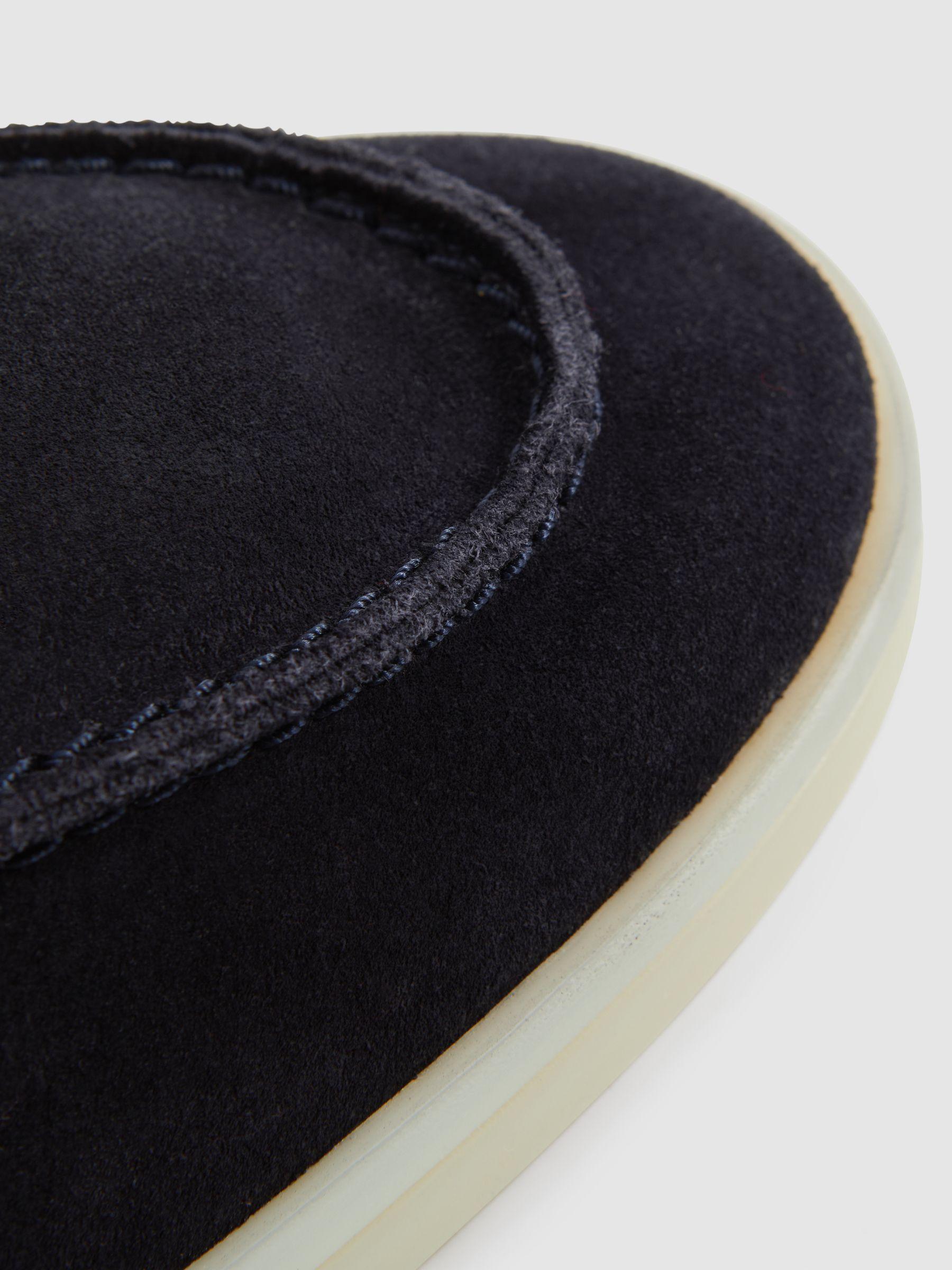 Suede Slip-On Boots in Navy Product Image