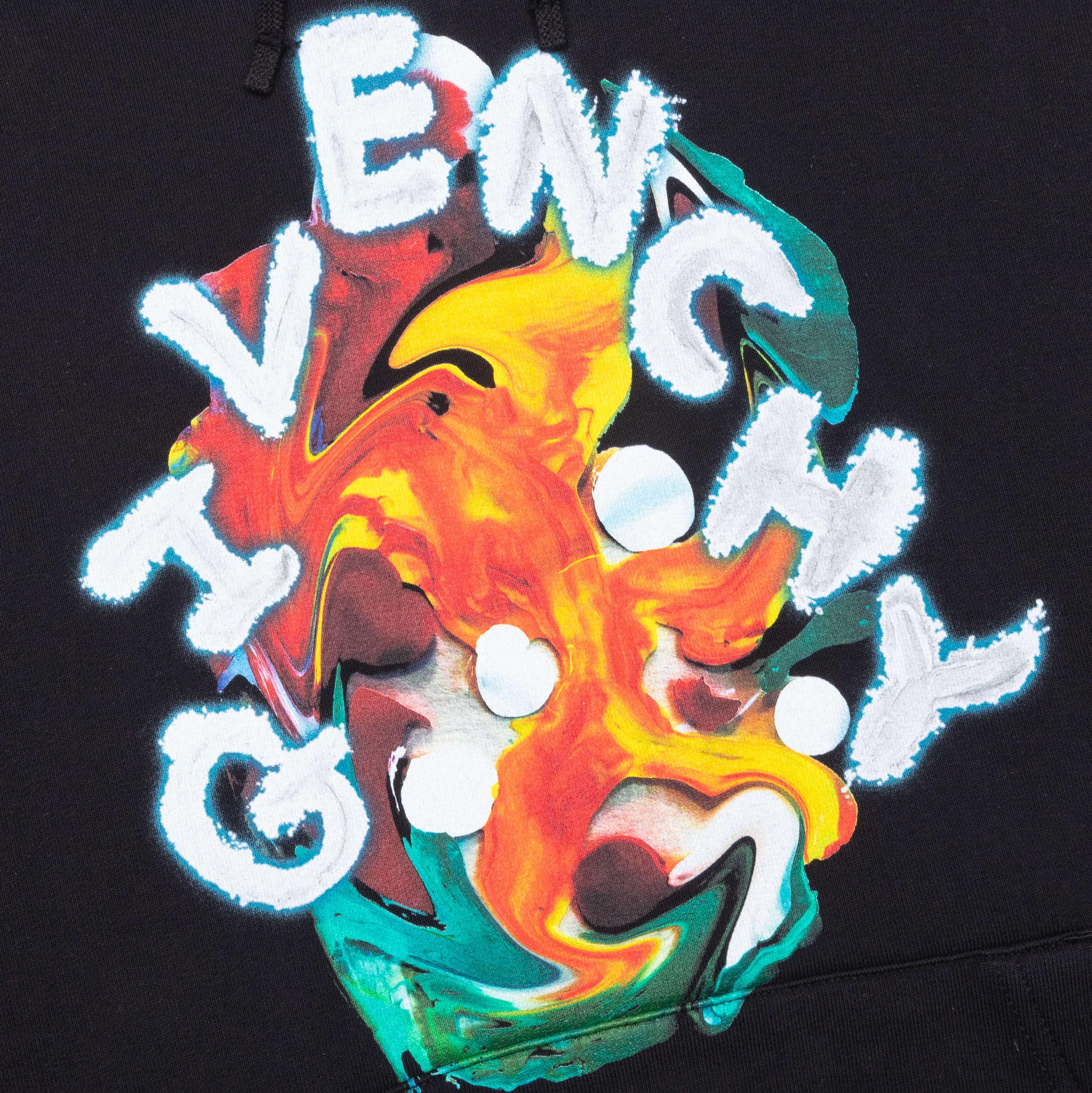 Psychedelic Boxy Fit Hoodie - Black Male Product Image