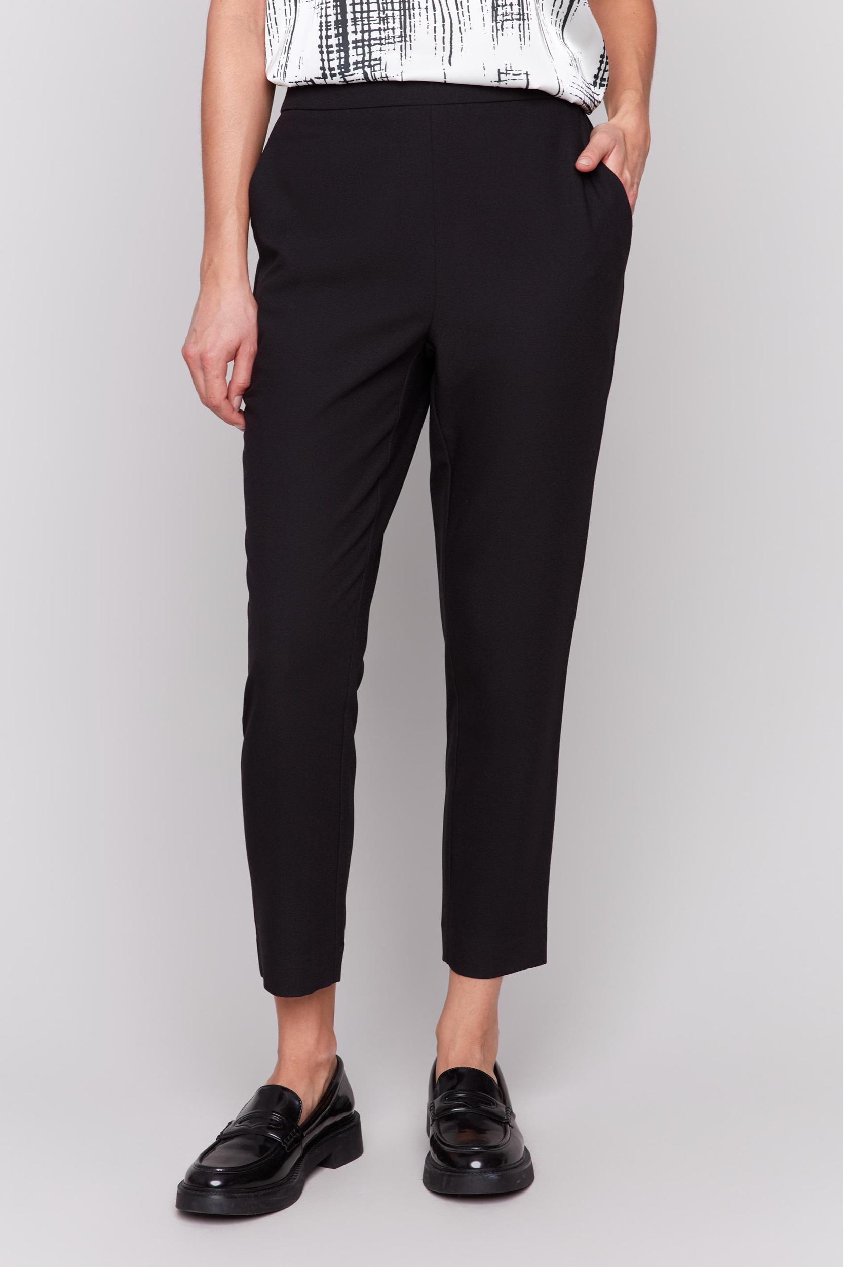 Crepe Pull On Cropped Pant with Pockets Product Image