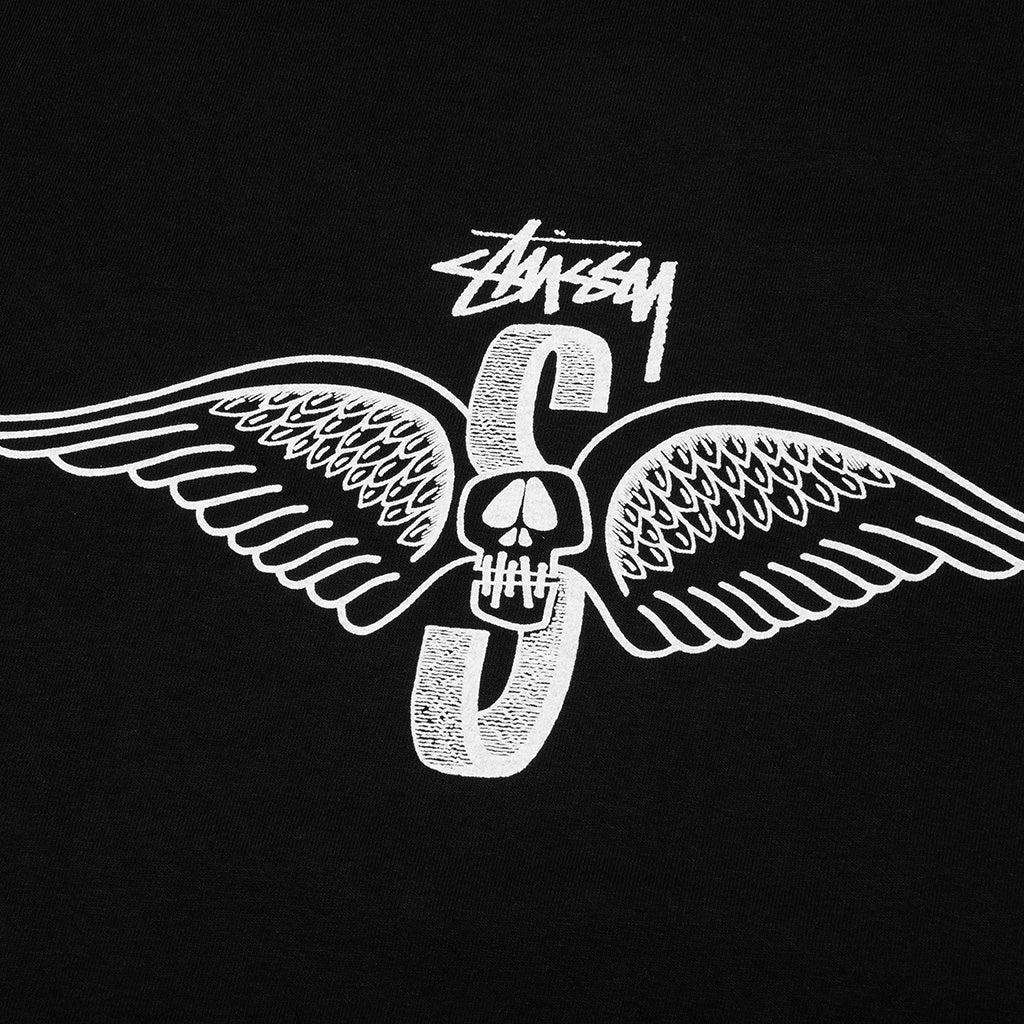 Skull Wings Pigment Dyed L/S Tee - Black Male Product Image