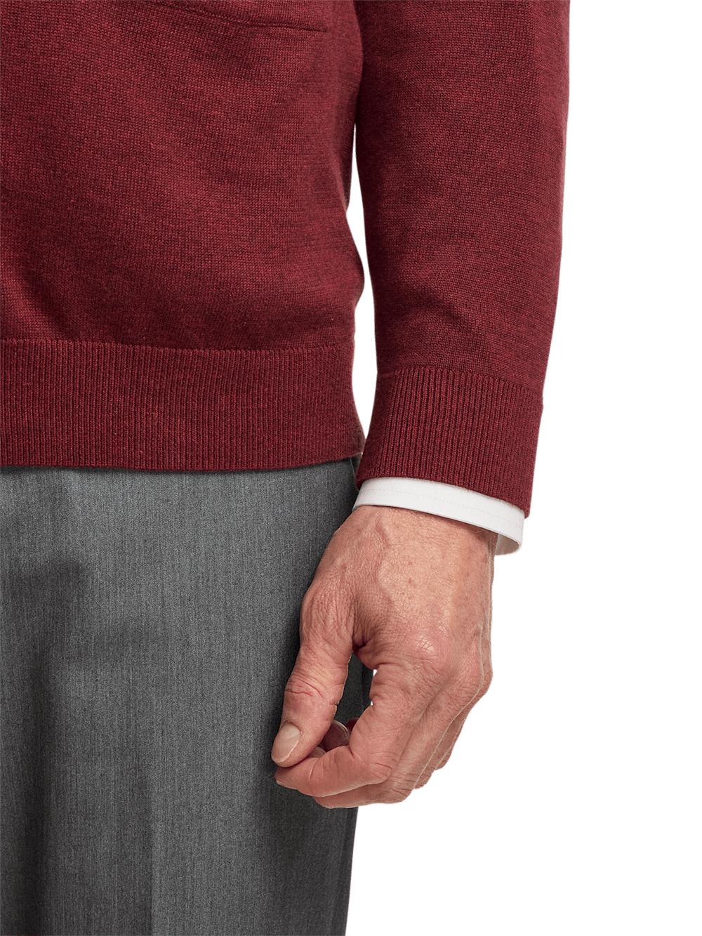 Supima Cotton Button Front Cardigan - Burgundy Product Image