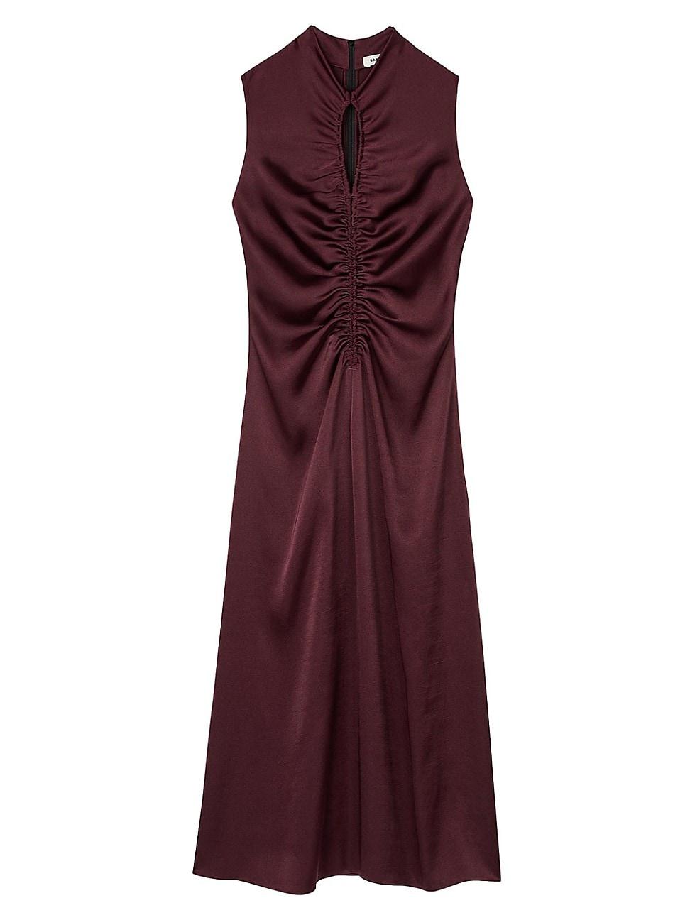 Womens Draped Satin Effect Dress Product Image