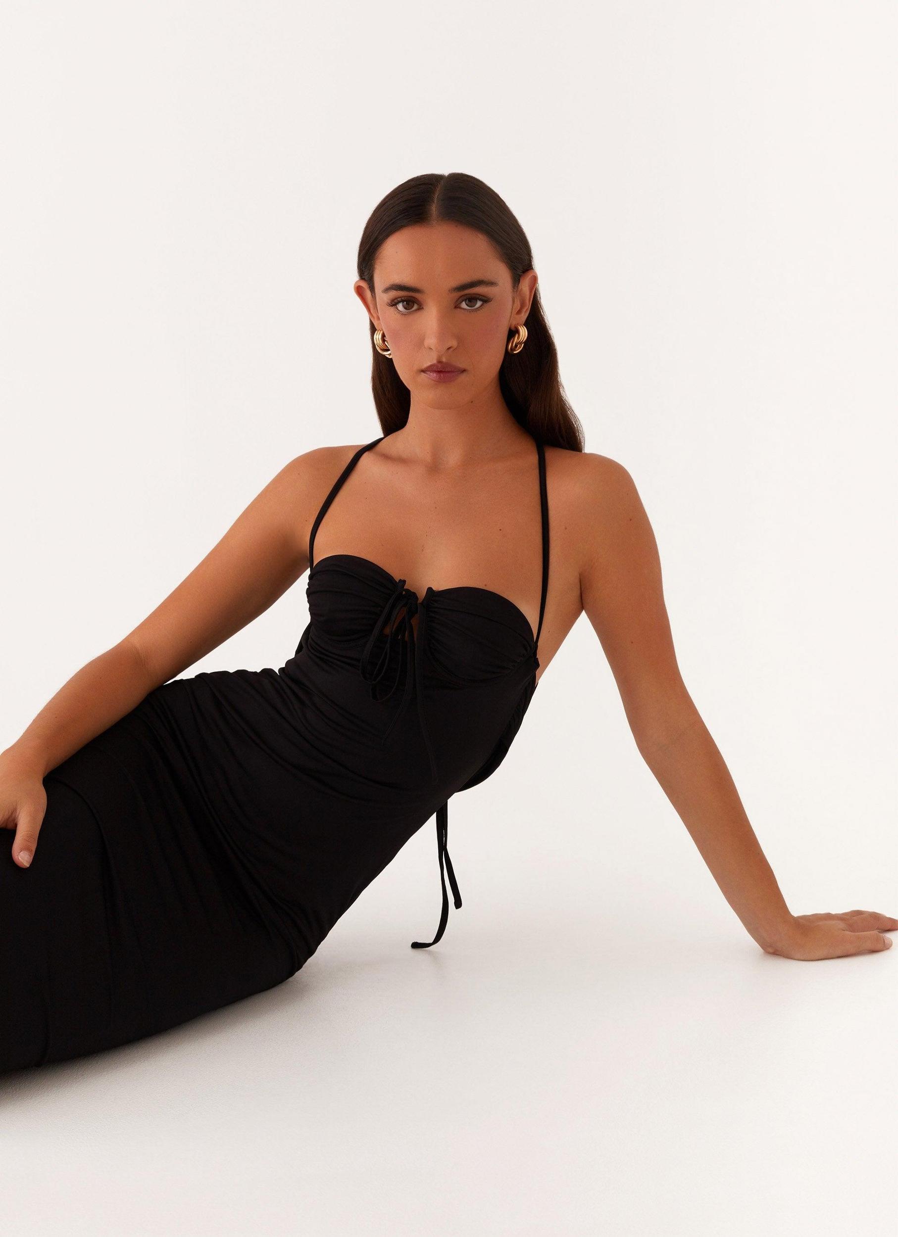 Bombshell Maxi Dress - Black Product Image