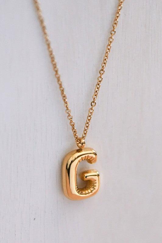 Balloon Initial Gold Necklace Product Image