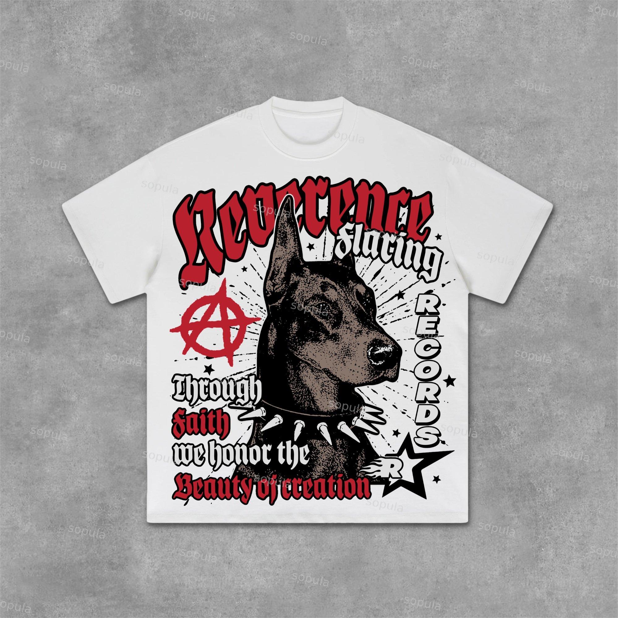 Doberman Retro Old Graphic Cotton T-Shirt Product Image
