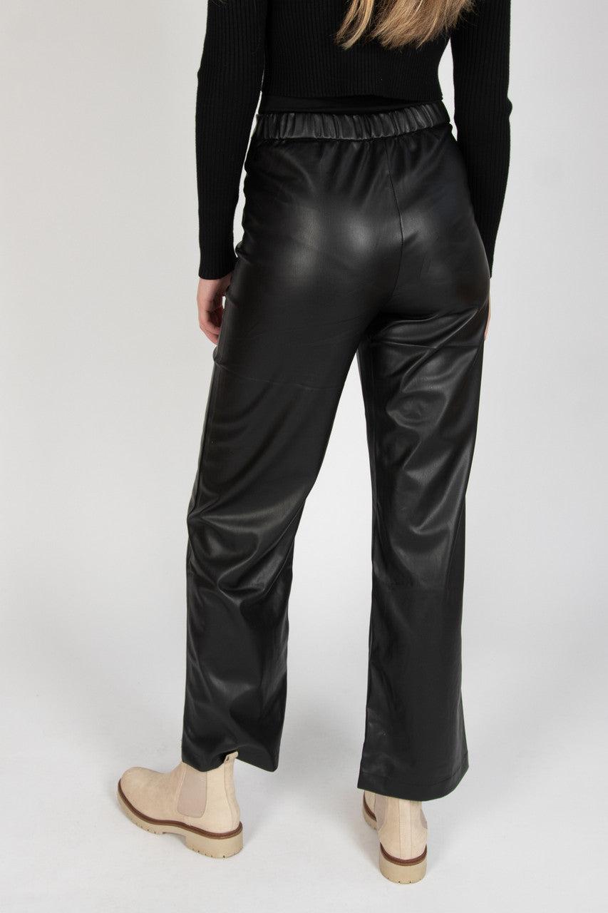 Wide Leg Pleather Pants Product Image