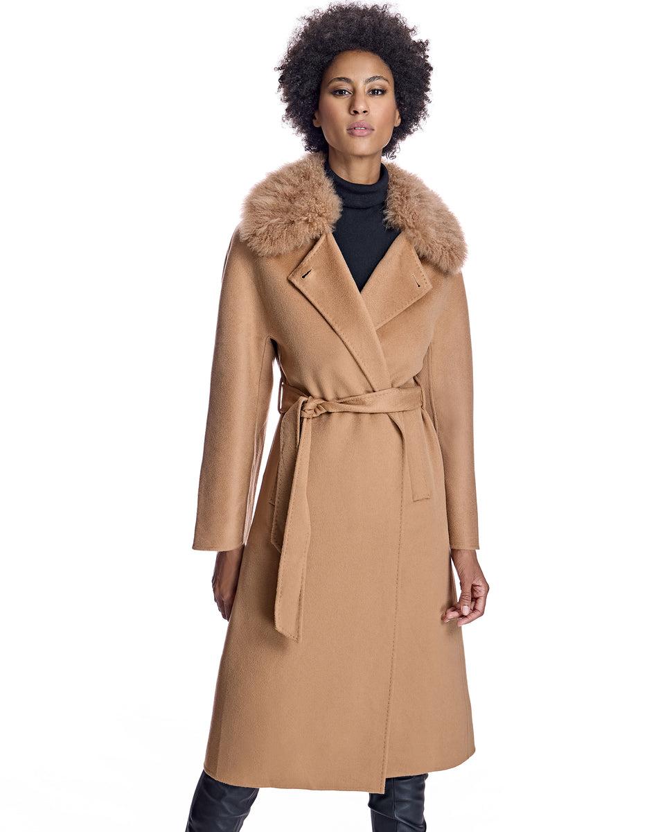 Cashmere Belted Coat with Cashmere Goat Shirt Collar-Maximilian Product Image