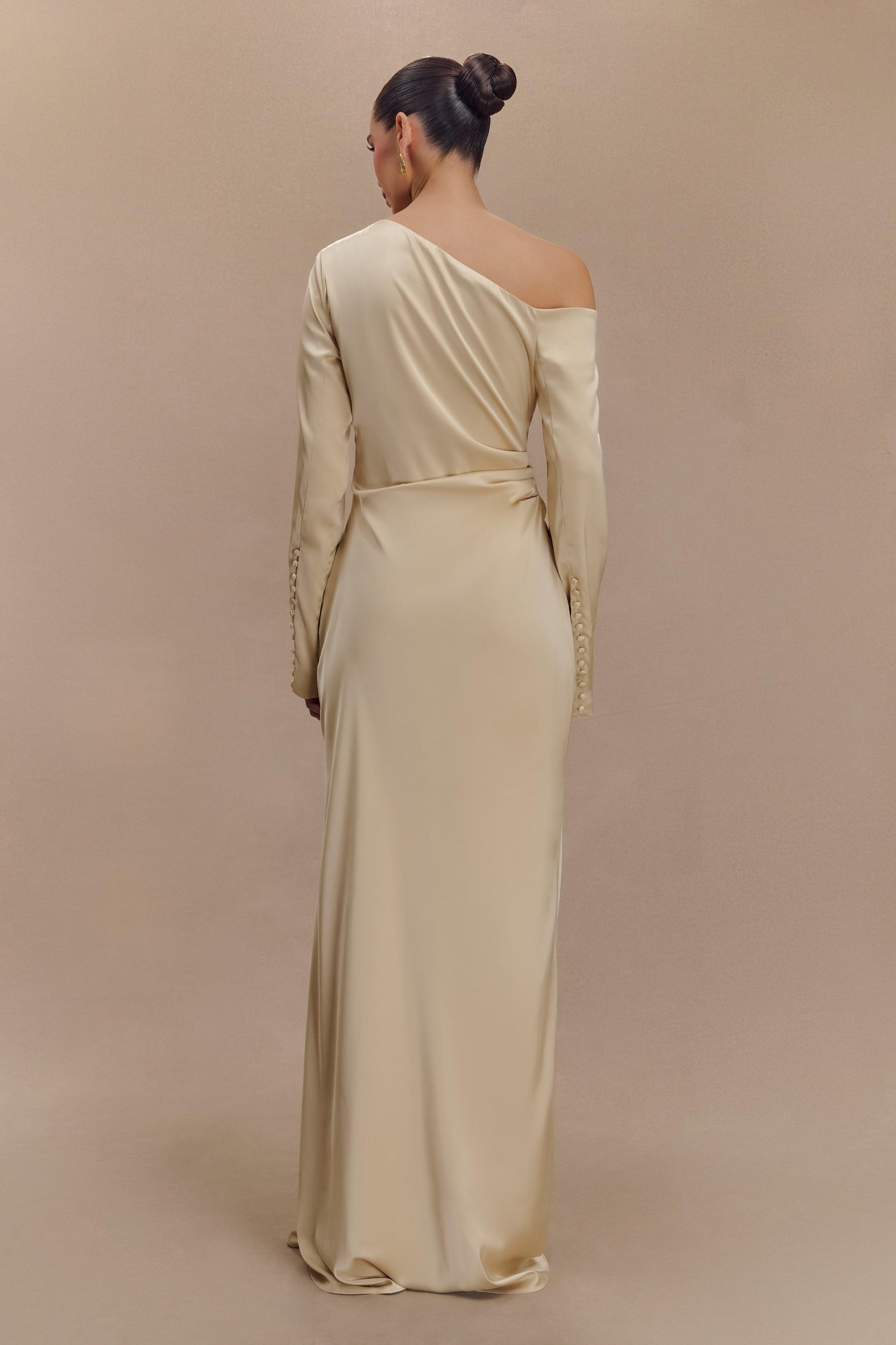 Avery Long Sleeve Maxi Dress - Gold Product Image