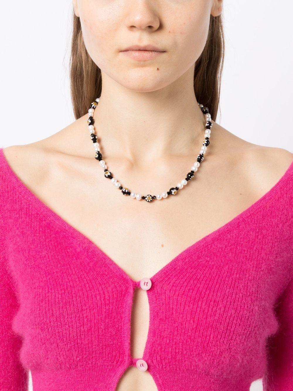 daisy bead pearl necklace Product Image