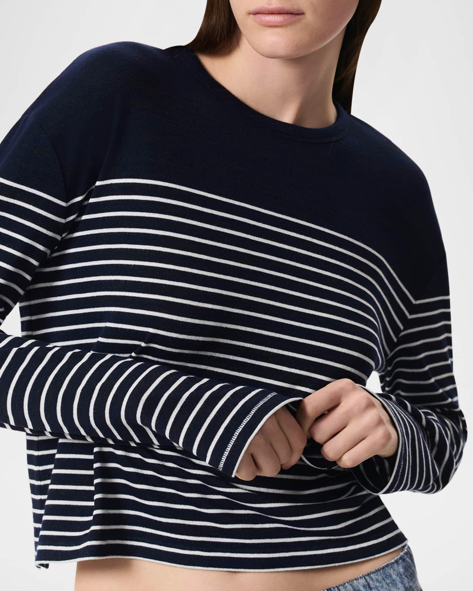 The Knit Stripe Boxy Long-Sleeve Tee Product Image