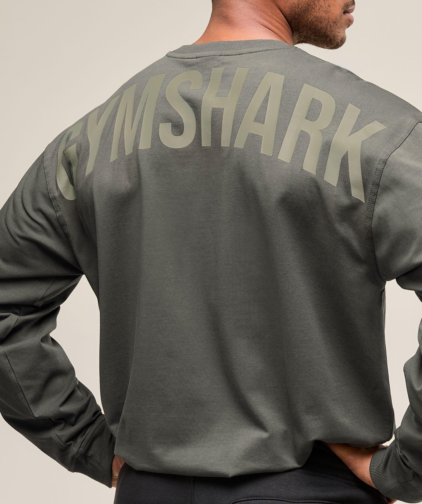 Gymshark Power Long Sleeve T-Shirt - Strength Green Male Product Image