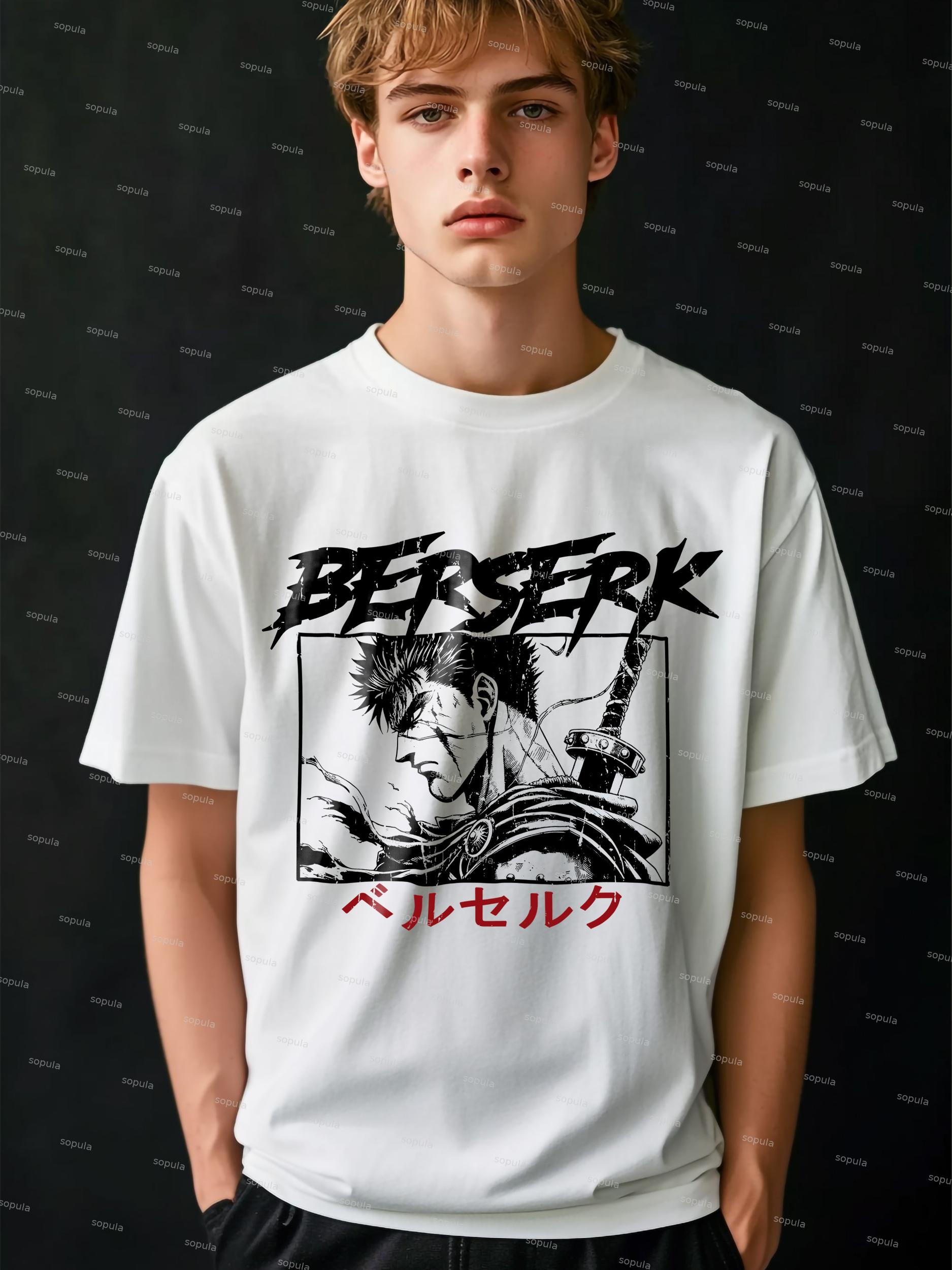 Berserk Manga Print Cotton T-shirt Product Image