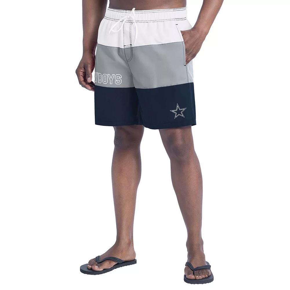 Men's G-III Sports by Carl Banks White/Gray Dallas Cowboys Sunrise Volley Swim Shorts,  Product Image