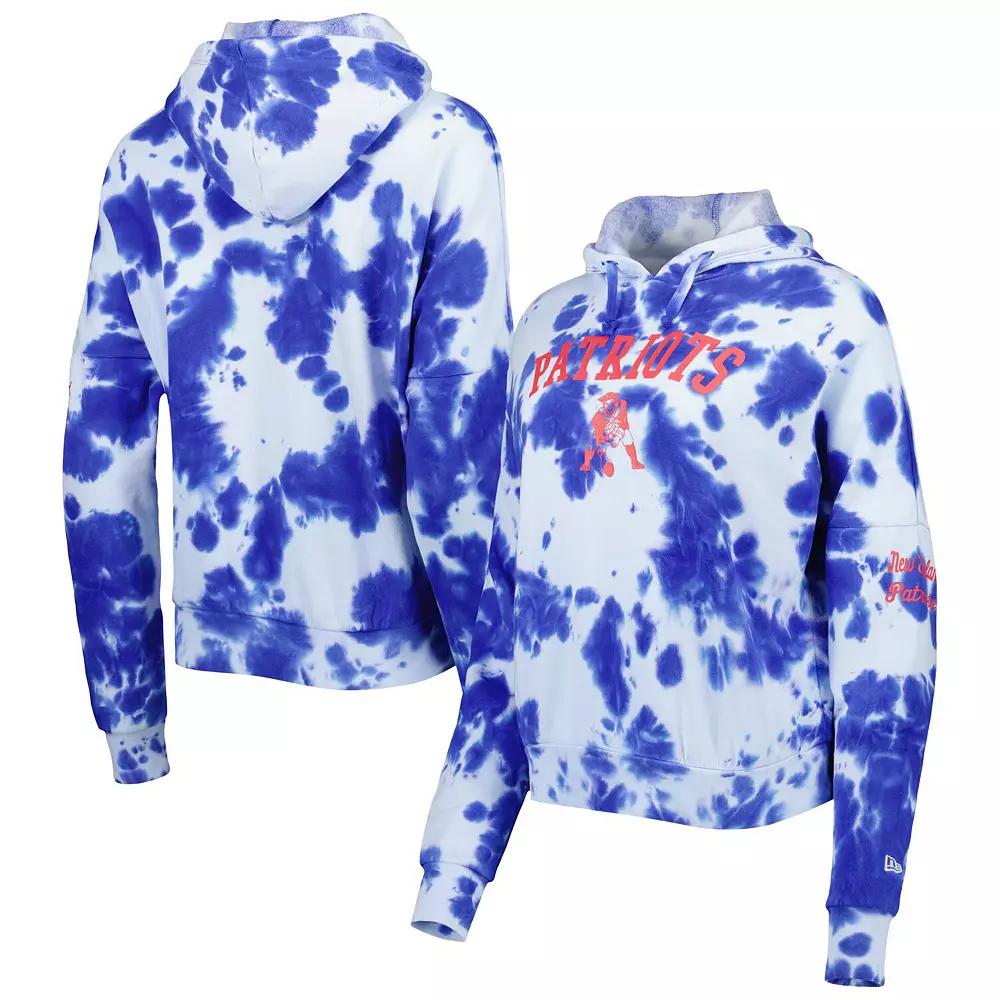 Women's New Era Royal New England Patriots Cloud Dye Fleece Pullover Hoodie, Size: XS, Blue Product Image