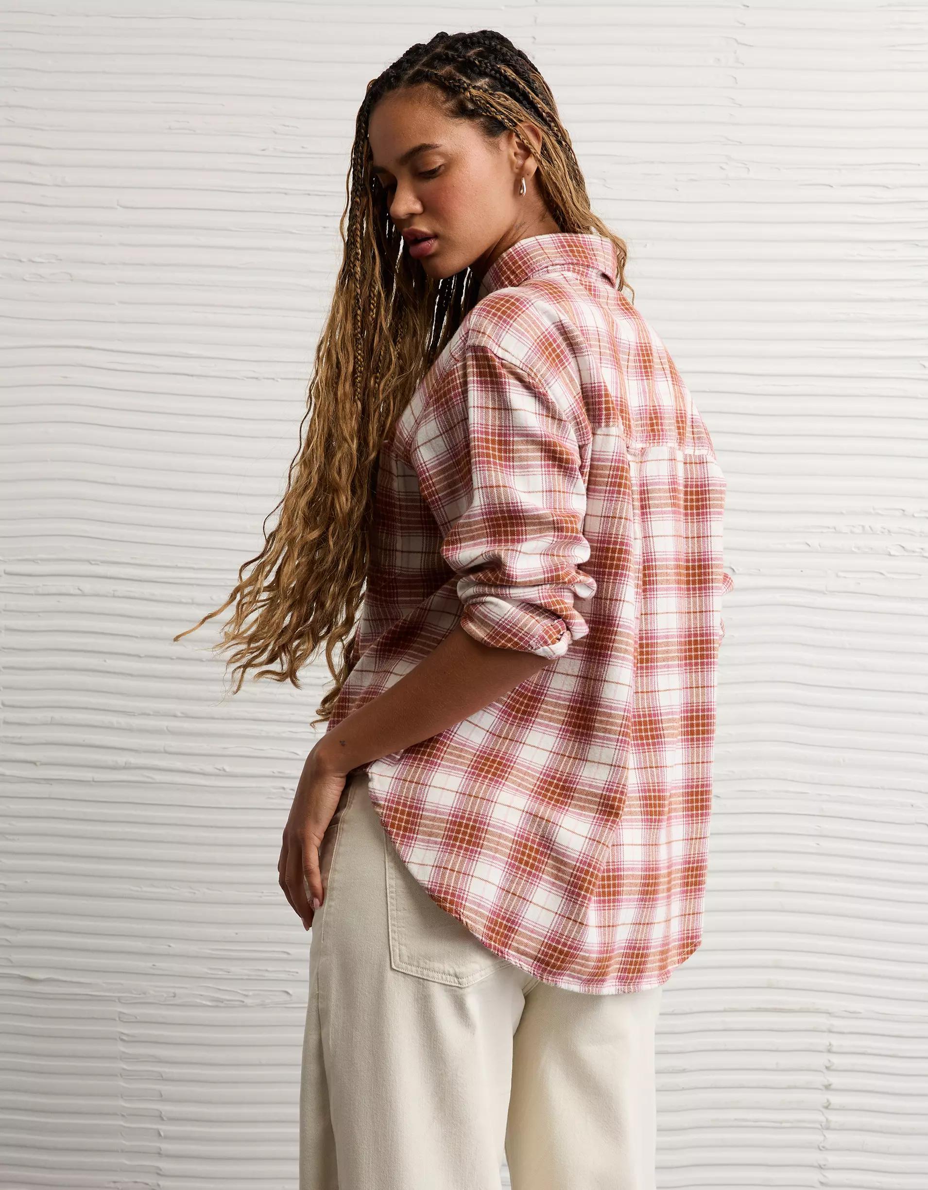 AE Oversized Flannel Shirt Product Image