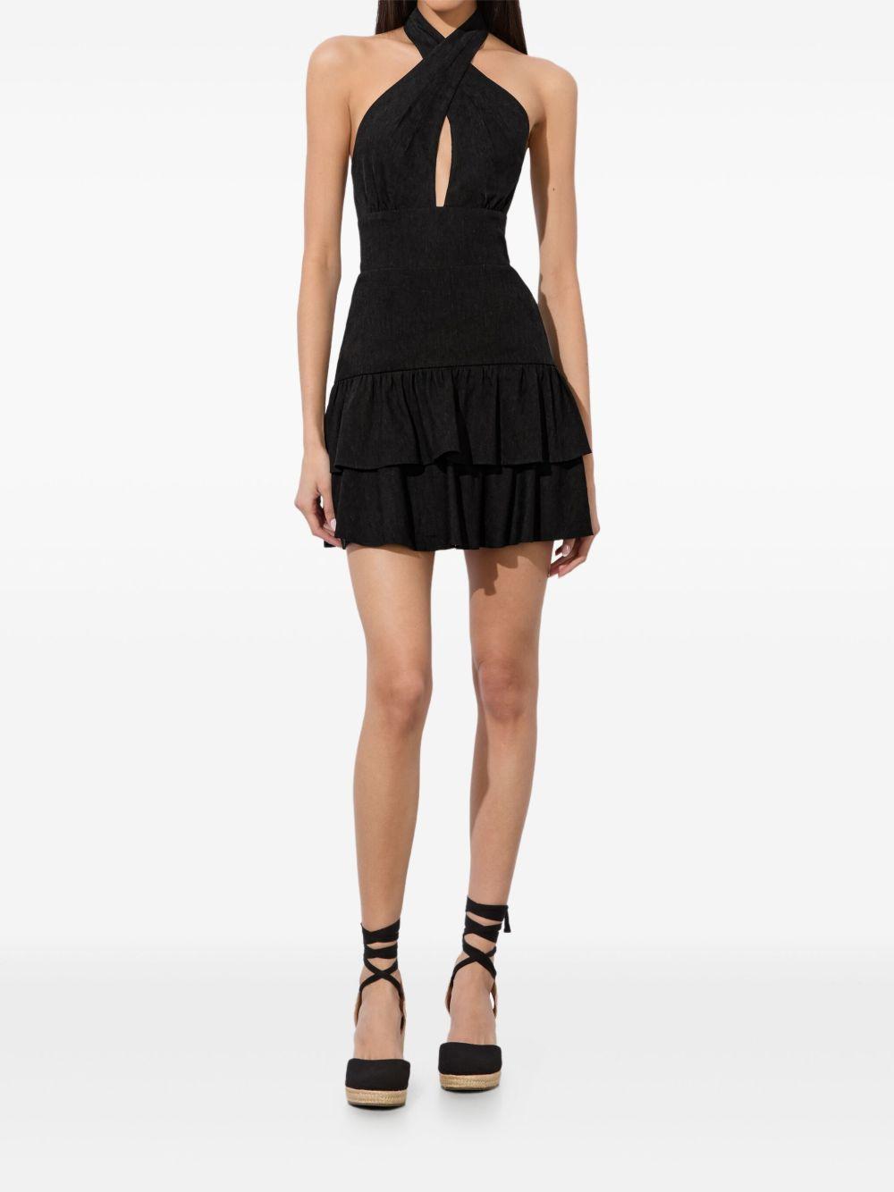 Evelina halterneck ruffled mini dress Product Image