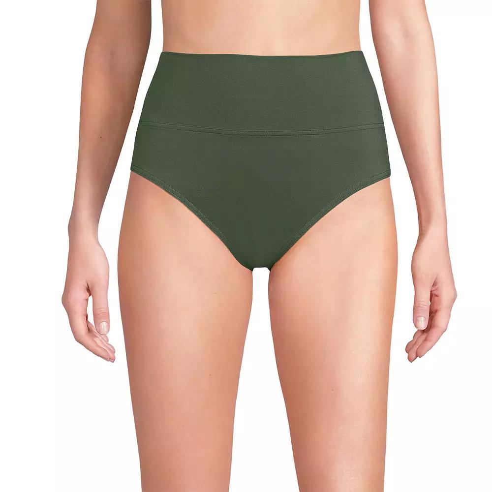 Women's Lands' End Chlorine Resistant Fold Over High Waisted Bikini Bottoms,  Product Image