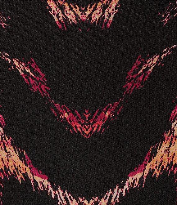 Eva Varro Abstract Animal Print Knit Jersey Cowl Neck 3/4 Lantern Sleeve Tunic Product Image