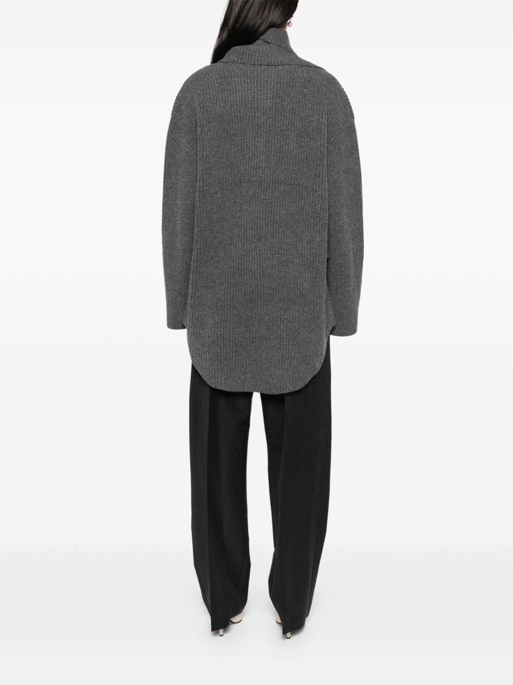 attached-scarf sweater Product Image