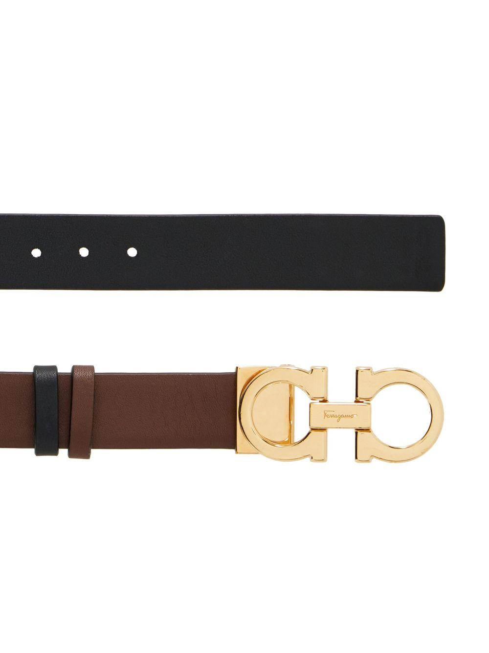 Gancini-buckle reversible leather belt Product Image