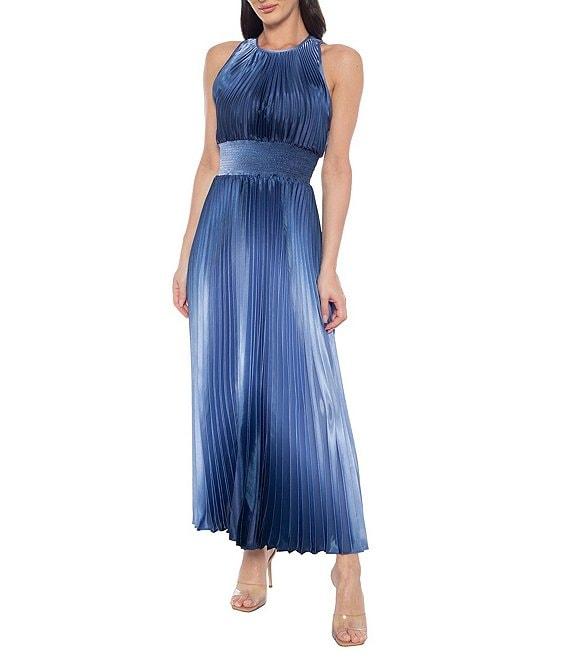 Marina Ombre Pleated A-Line Dress Product Image