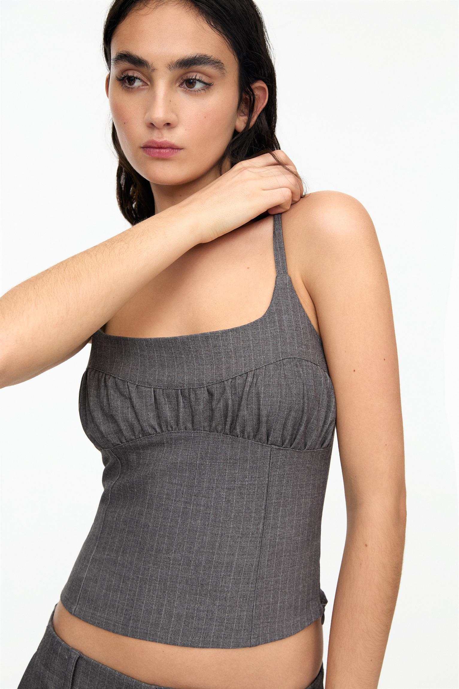 Strappy pinstripe top Product Image