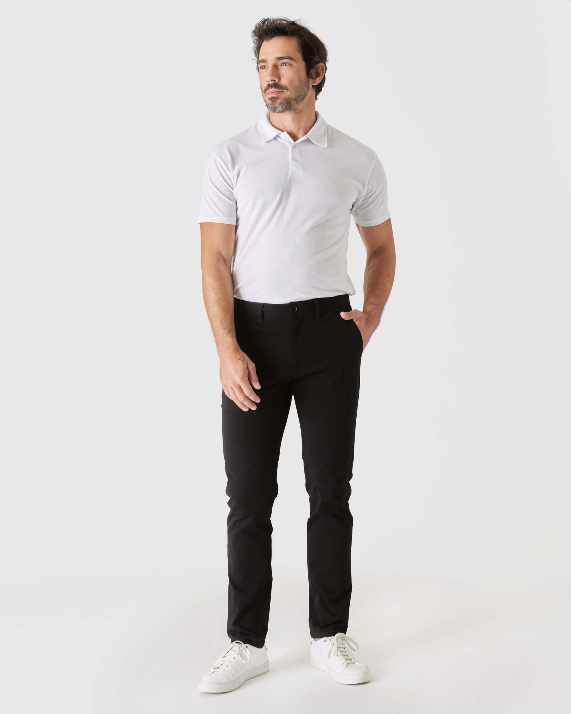 Black Slim Twill Chino Pant Product Image