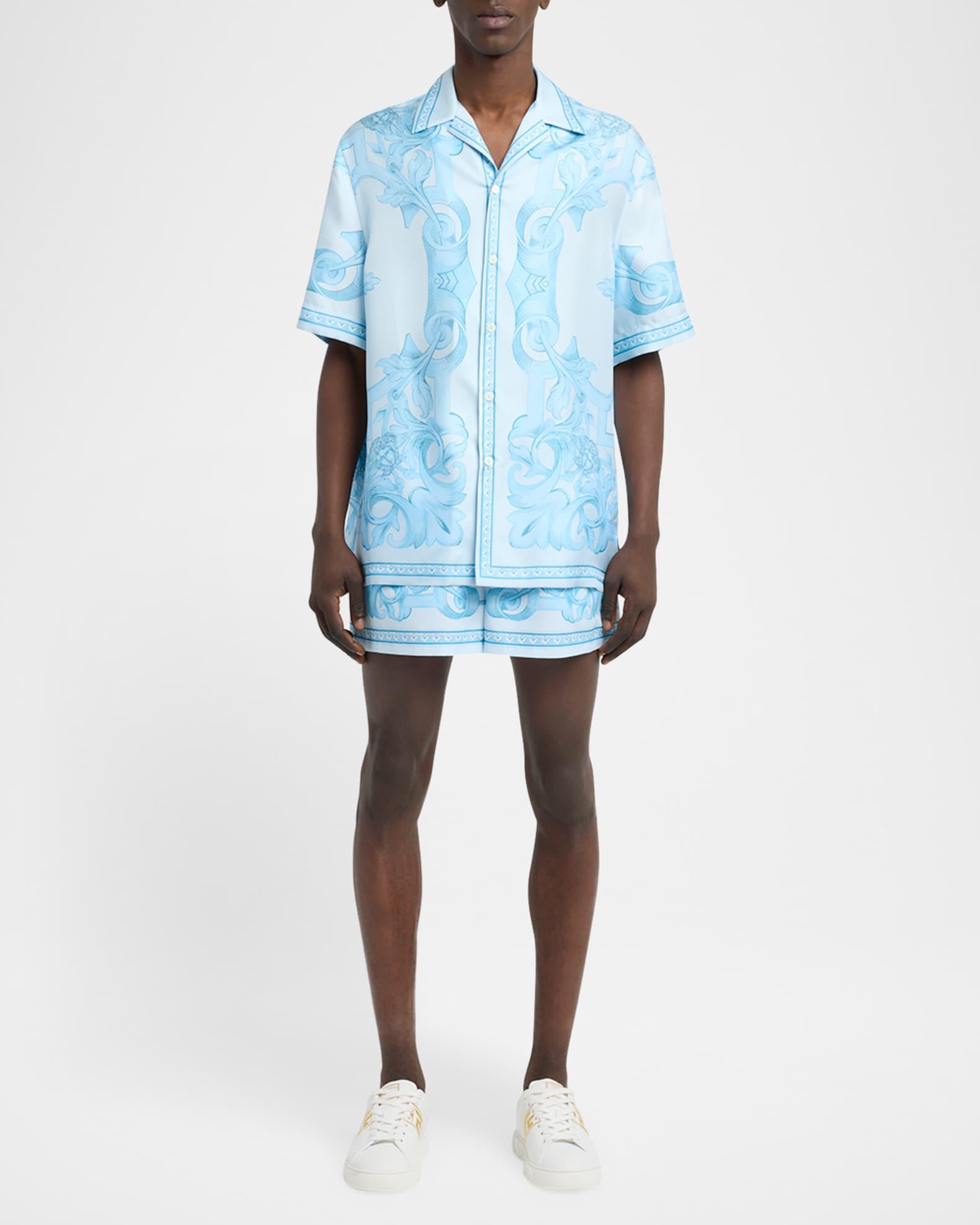 Men's Silk Barocco Short-Sleeve Shirt Product Image